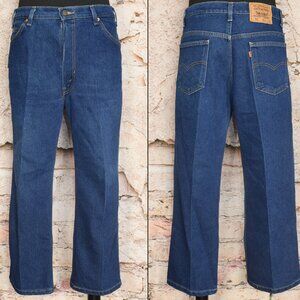 Vintage Men's 80's Dark Blue LEVI'S 517 "Bootcut" Orange Tab Denim Jeans